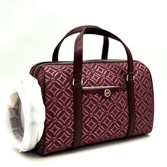 Michael Kors Medium Travel Duffle Satchel Bag Ox Blood Multi